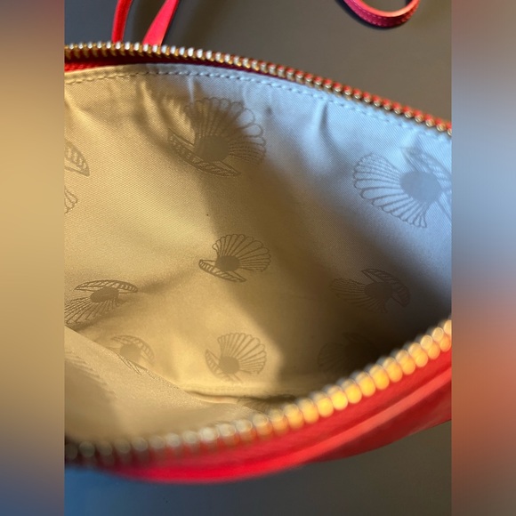 Leather Red Crossbody Bag with Gold Chain and Zip Hardware Detail by Modalu - Picture 9 of 12